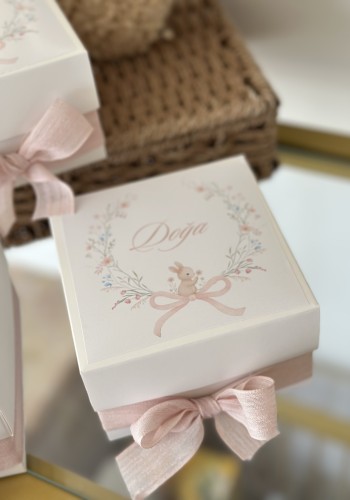 Kutulu Nakışlı Tavsan Kese Kutulu Nakışlı Tavsan Kese