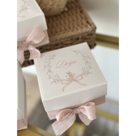 Kutulu Nakışlı Tavsan Kese Kutulu Nakışlı Tavsan Kese