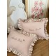 Pembe Çizgili Fırfırlı Yastık Pembe Çizgili Fırfırlı Yastık
